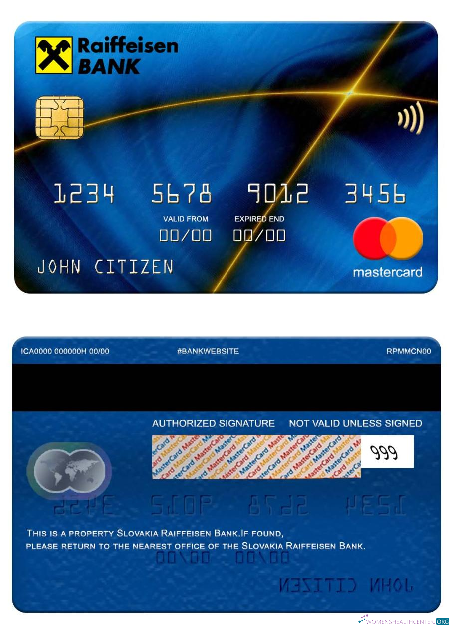 Download Slovakia Raiffeisen Bank mastercard Photoshop template